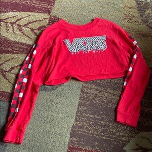 Vans Red Checkered Sleeve Crop Top